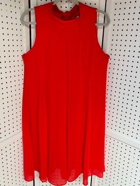 Signature by Robbie Bee Red Sleeveless High Neck Dress - Women's Size 16
